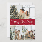 Cartes Pour Fêtes Annuelles Joyeux Noël 4 Photo Flat Holiday Card (Devant)