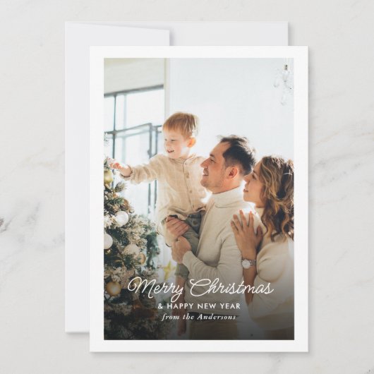 Cartes Pour Fêtes Annuelles Joyeux Noël 4-Photo Message personnel (Devant)