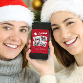 Cartes Pour Fêtes Annuelles Joyeux Noël 4 Photo Père Noël Sleigh Red