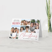Cartes Pour Fêtes Annuelles Joyeux Noël 4 Photo Rouge Script (Devant)