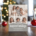 Cartes Pour Fêtes Annuelles Joyeux Noël 4 Photos Gris Coral Botanique Retour<br><div class="desc">Utilisez trois photos carrés et une photo horizontale — Faites un accueil unique et branché Joyeux Noël avec un motif botanique moderne à l'arrière. Si vous avez besoin de déplacer quelque chose,  cliquez sur le bouton personnaliser pour apporter des modifications.</div>