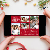 Cartes Pour Fêtes Annuelles Joyeux Noël 4 Script photo Rouge