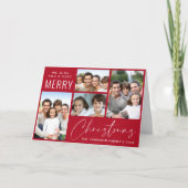 Cartes Pour Fêtes Annuelles Joyeux Noël 4 Script photo Rouge (Devant)