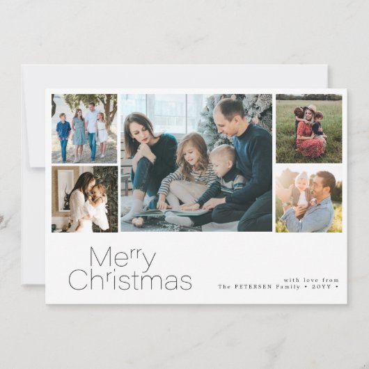 Cartes Pour Fêtes Annuelles Joyeux Noël 5 photo collage moderne (Devant)