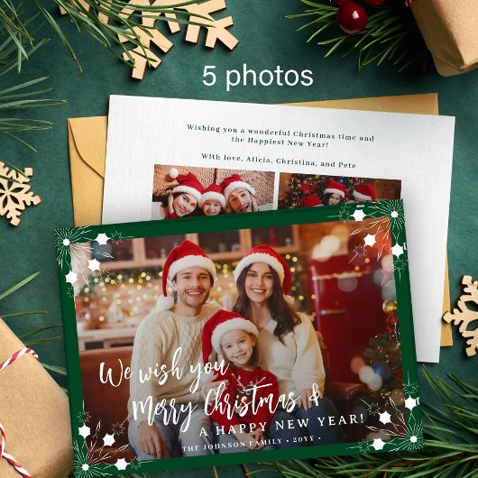 Cartes Pour Fêtes Annuelles Joyeux Noël 5 photo collage vert