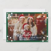 Cartes Pour Fêtes Annuelles Joyeux Noël 5 photo collage vert (Devant)