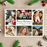Cartes Pour Fêtes Annuelles Joyeux Noël 6 Photo Collage<br><div class="desc">Simple,  moderne 6 photo collage carte de vacances. Ajoutez votre nom de famille,  l'année et six photos de personnes et de moments préférés de la dernière année.</div>