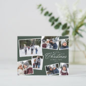 Cartes Pour Fêtes Annuelles Joyeux Noël 7 photo collage chasseur vert (Debout devant)