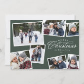 Cartes Pour Fêtes Annuelles Joyeux Noël 7 photo collage chasseur vert (Devant)
