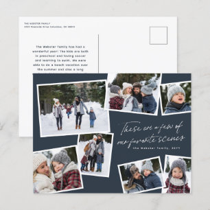 Cartes Pour Fêtes Annuelles Joyeux Noël 7 photo collage élégant rouge