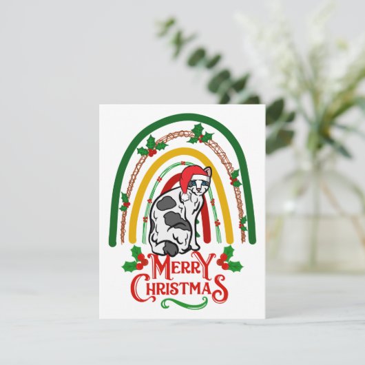Cartes Pour Fêtes Annuelles Joyeux Noël à Bobtail japonais (Debout devant)