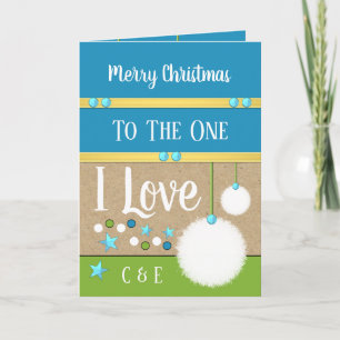 Cartes Pour Fêtes Annuelles Joyeux Noël à celui que j'aime boules de neige ble