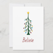 Cartes Pour Fêtes Annuelles Joyeux Noël À feuillage persistant arbre moderne C (Devant)