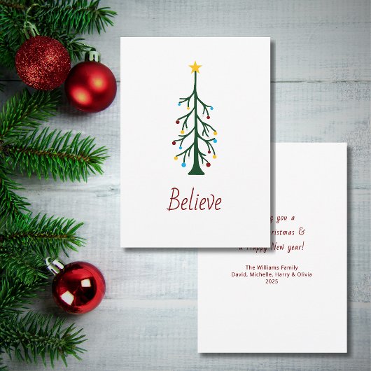 Cartes Pour Fêtes Annuelles Joyeux Noël À feuillage persistant arbre moderne C
