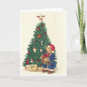 Cartes Pour Fêtes Annuelles JOYEUX Noël a illustré l'OURS câlin de Noël