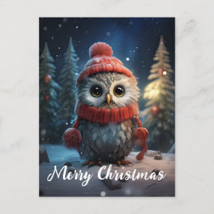Cartes Pour Fêtes Annuelles Joyeux Noël à la chouette