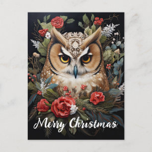 Cartes Pour Fêtes Annuelles Joyeux Noël à la chouette