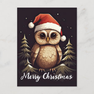 Cartes Pour Fêtes Annuelles Joyeux Noël à la chouette