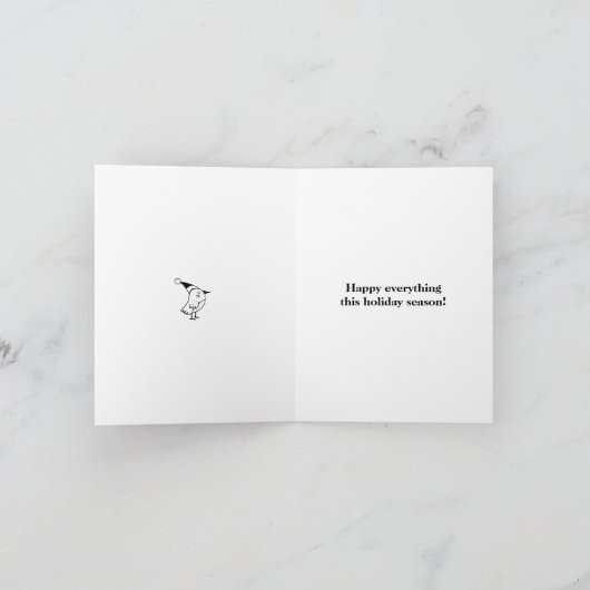 Cartes Pour Fêtes Annuelles Joyeux Noël à la chouette rétro (Intérieur)