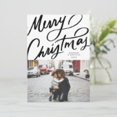 Cartes Pour Fêtes Annuelles Joyeux Noël à la main gras (Debout devant)