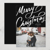 Cartes Pour Fêtes Annuelles Joyeux Noël à la main gras (Devant / Derrière)