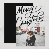 Cartes Pour Fêtes Annuelles Joyeux Noël à la main gras (Devant / Derrière)