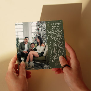 Cartes Pour Fêtes Annuelles Joyeux Noël à la main Joyeux Joyeux Nouvel An Phot