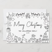 Cartes Pour Fêtes Annuelles Joyeux Noël à la main tiré (Devant)