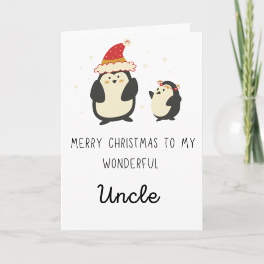 Cartes Pour Fêtes Annuelles Joyeux Noël à mon oncle mignon (Devant)