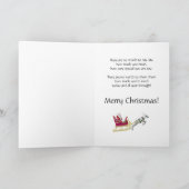 Cartes Pour Fêtes Annuelles Joyeux Noël à neveu avec père Noël dans son traîne (Intérieur)