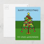 Cartes Pour Fêtes Annuelles Joyeux Noël à notre jardinier (Devant / Derrière)