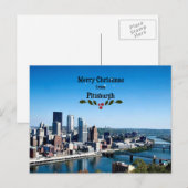 Cartes Pour Fêtes Annuelles Joyeux Noël à Pittsburgh (Devant / Derrière)
