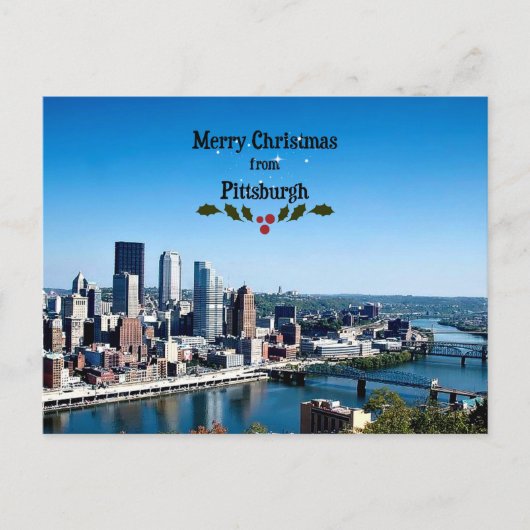 Cartes Pour Fêtes Annuelles Joyeux Noël à Pittsburgh (Devant)