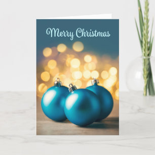 Cartes Pour Fêtes Annuelles Joyeux Noël à quiconque Trois ornements bleus
