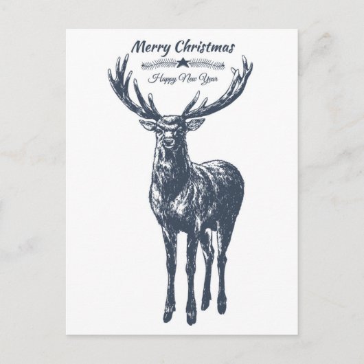 Cartes Pour Fêtes Annuelles Joyeux Noël à Reindee (Devant)