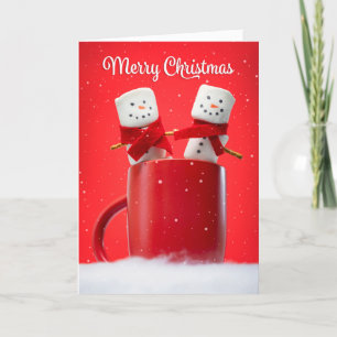 Cartes Pour Fêtes Annuelles Joyeux Noël à tous Couple de marshmallows