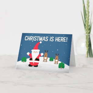 Cartes Pour Fêtes Annuelles Joyeux Noël à tous Père Noël et rennes 