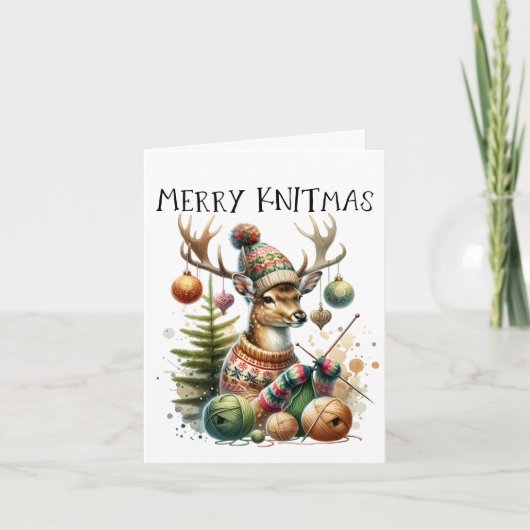 Cartes Pour Fêtes Annuelles Joyeux Noël à Tricoter Noël (Devant)