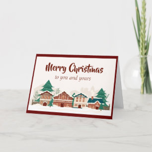 Cartes Pour Fêtes Annuelles Joyeux Noël à vous & votre Vintage Village