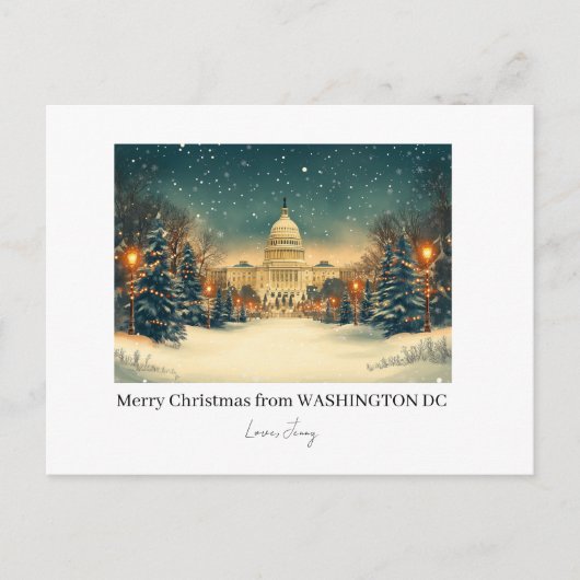 Cartes Pour Fêtes Annuelles Joyeux Noël à Washington DC (Devant)