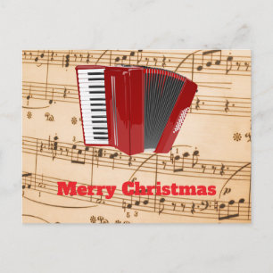 Cartes Pour Fêtes Annuelles Joyeux Noël, Accordéon rouge, 