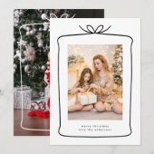 Cartes Pour Fêtes Annuelles Joyeux Noël actuel Ruban photo (Devant / Derrière)