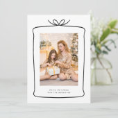 Cartes Pour Fêtes Annuelles Joyeux Noël actuel Ruban photo (Debout devant)