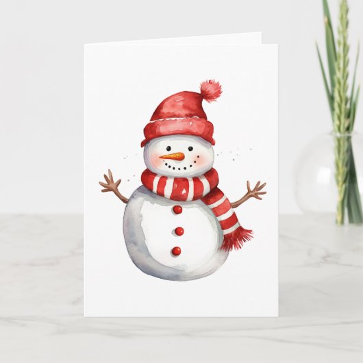 Cartes Pour Fêtes Annuelles Joyeux Noël adorable Snowman BLANK (Devant)