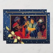 Cartes Pour Fêtes Annuelles Joyeux Noël. Adoration des Mages (Devant / Derrière)