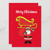 Cartes Pour Fêtes Annuelles Joyeux Noël Afro-Américain Père Noël Rouge (Devant / Derrière)
