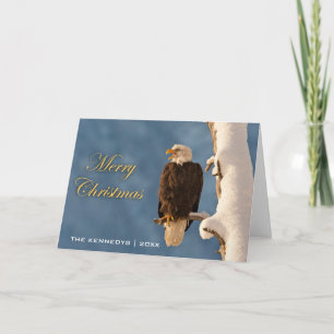 Cartes Pour Fêtes Annuelles Joyeux Noël - aigle chauve était perché dessus