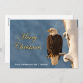 Cartes Pour Fêtes Annuelles Joyeux Noël - Aigle chauve perché (Devant / Derrière)