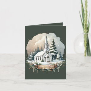 Cartes Pour Fêtes Annuelles Joyeux Noël ajouter le message Country Church