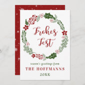 Cartes Pour Fêtes Annuelles Joyeux Noël allemand, personnalisable (Devant / Derrière)